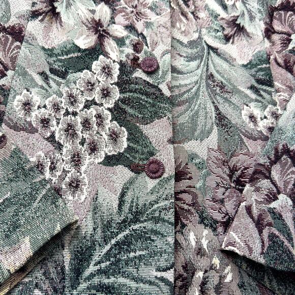 Sag Harbor 90s Boxy Tapestry Blazer Jacket Floral Purple Green Womens Sz 16 - Picture 6 of 9